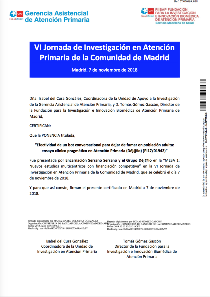Certificado Jornadas de Investigacion